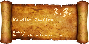 Kandler Zamfira névjegykártya
